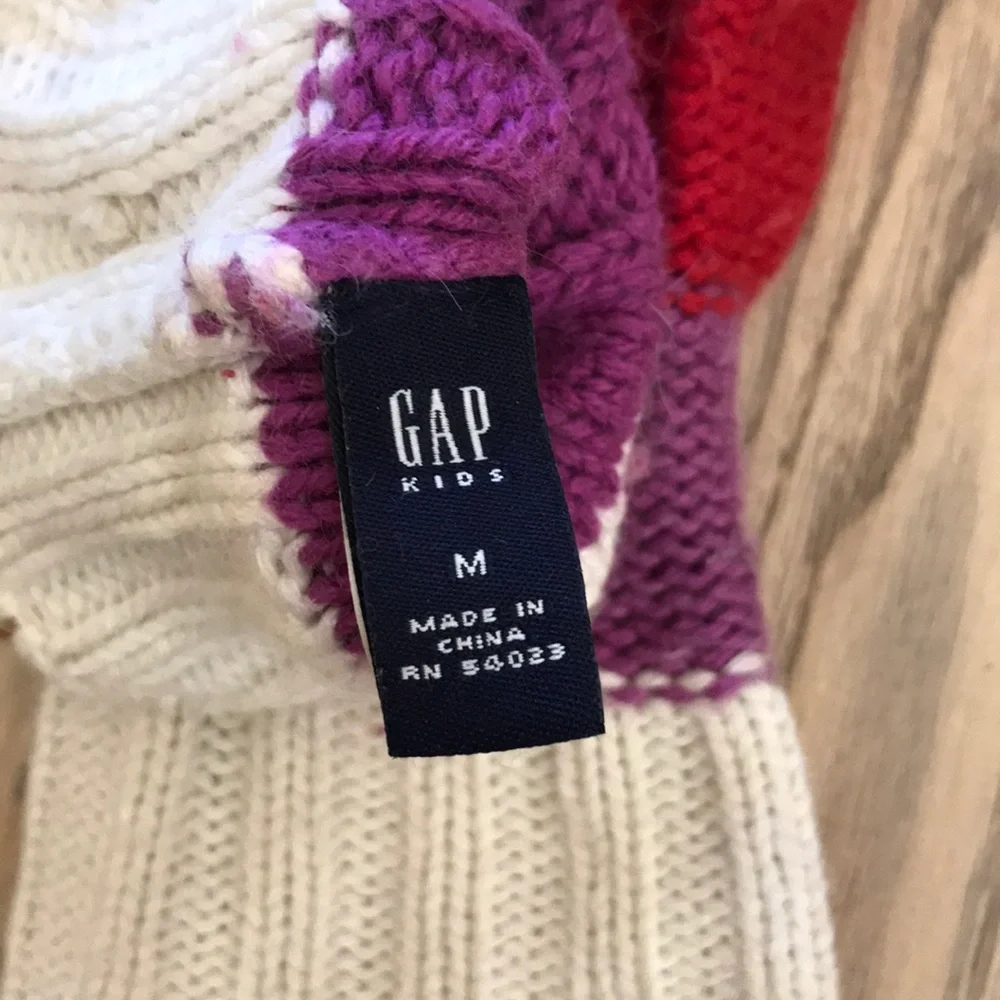 GAP Kids Colorful Cable Knit Gloves Size M
